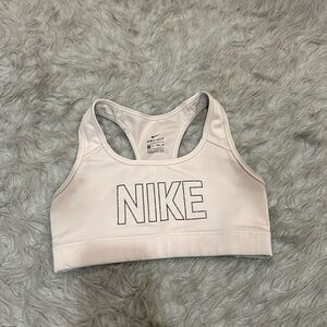 Nike light pink and black glitter‎ logo racerback  sports bra size xs